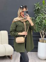 مانتو لینن رنگی دو جیب پاکتی کد 4624 - تصویر 17