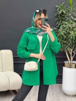مانتو لینن رنگی دو جیب پاکتی کد 4624 - تصویر 3