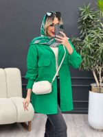 مانتو لینن رنگی دو جیب پاکتی کد 4624 - تصویر 9