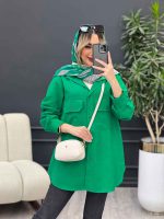 مانتو لینن رنگی دو جیب پاکتی کد 4624 - تصویر 15