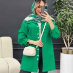 مانتو لینن هشت دکمه تک جیب کد 4623