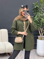 مانتو لینن هشت دکمه تک جیب کد 4623 - تصویر 3