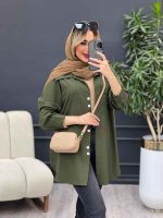 مانتو لینن هشت دکمه تک جیب کد 4623 - تصویر 9