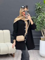 مانتو لینن هشت دکمه تک جیب کد 4623 - تصویر 8