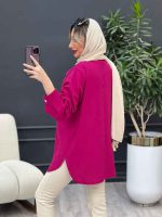 مانتو لینن هشت دکمه تک جیب کد 4623 - تصویر 12