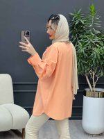 مانتو لینن رنگی دو جیب پاکتی کد 4624 - تصویر 5