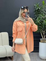 مانتو لینن رنگی دو جیب پاکتی کد 4624 - تصویر 8