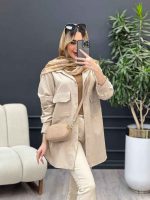 مانتو لینن رنگی دو جیب پاکتی کد 4624 - تصویر 7