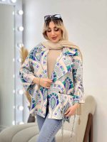 مانتو طرح دار کیف دار کد 4542 - تصویر 3