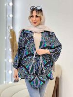 مانتو طرح دار کیف دار کد 4542 - تصویر 2