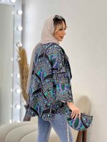 مانتو طرح دار کیف دار کد 4542 - تصویر 10