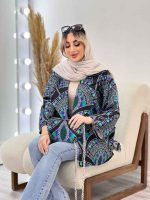 مانتو طرح دار کیف دار کد 4542 - تصویر 4