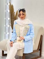مانتو مازراتی یقه انگلیسی طرح دار کد 4444 - تصویر 6