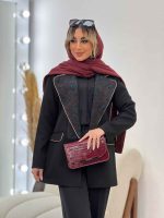 مانتو مازراتی یقه انگلیسی طرح دار کد 4444 - تصویر 4