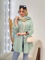 مانتو شومیزی دو جیب کد 4589 - تصویر 19