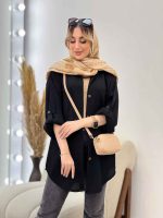 مانتو شومیزی دو جیب کد 4589 - تصویر 5