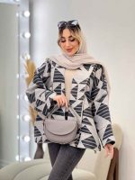 مانتو لبه مغزی دوزی طرح دار کد 4559 - تصویر 9
