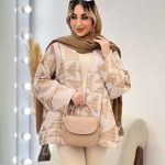 مانتو لبه مغزی دوزی طرح دار کد 4559
