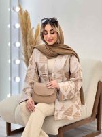 مانتو لبه مغزی دوزی طرح دار کد 4559 - تصویر 15