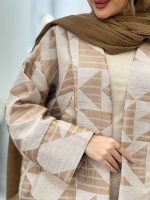 مانتو لبه مغزی دوزی طرح دار کد 4559 - تصویر 11