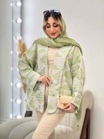 مانتو لبه مغزی دوزی طرح دار کد 4559