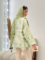 مانتو لبه مغزی دوزی طرح دار کد 4559 - تصویر 10