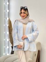 مانتو لبه مغزی دوزی طرح دار کد 4559 - تصویر 2