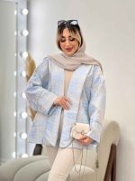 مانتو لبه مغزی دوزی طرح دار کد 4559 - تصویر 13