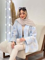 مانتو لبه مغزی دوزی طرح دار کد 4559 - تصویر 8