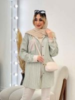 شومیز راه راه تک جیب کد 4604 - تصویر 6