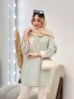 شومیز راه راه تک جیب کد 4604 - تصویر 2