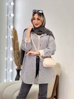 شومیز راه راه تک جیب کد 4604 - تصویر 19
