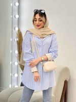 شومیز راه راه تک جیب کد 4604 - تصویر 7