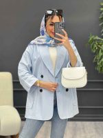 مانتو لینن چهار دکمه آستین پاکتی کد 4633 - تصویر 2