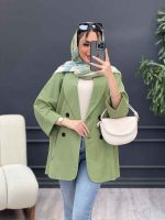 مانتو لینن چهار دکمه آستین پاکتی کد 4633 - تصویر 23