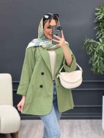 مانتو لینن چهار دکمه آستین پاکتی کد 4633 - تصویر 21