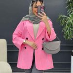 مانتو لینن چهار دکمه آستین پاکتی کد 4633