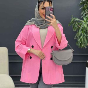 مانتو لینن چهار دکمه آستین پاکتی کد 4633