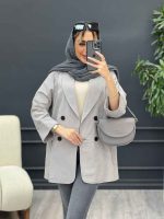مانتو لینن چهار دکمه آستین پاکتی کد 4633 - تصویر 13