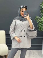 مانتو لینن چهار دکمه آستین پاکتی کد 4633 - تصویر 19