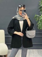 مانتو لینن چهار دکمه آستین پاکتی کد 4633 - تصویر 5