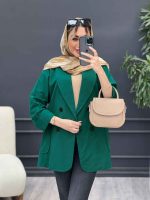 مانتو لینن چهار دکمه آستین پاکتی کد 4633 - تصویر 6