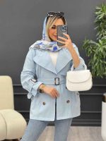 مانتو لینن ژیله سگک دار کد 4590 - تصویر 6