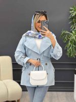 مانتو لینن ژیله سگک دار کد 4590 - تصویر 12
