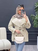 مانتو لینن ژیله سگک دار کد 4590 - تصویر 4
