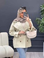 مانتو لینن ژیله سگک دار کد 4590 - تصویر 11