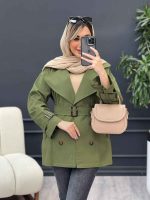 مانتو لینن ژیله سگک دار کد 4590 - تصویر 2
