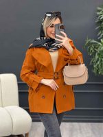 مانتو لینن ژیله سگک دار کد 4590 - تصویر 13