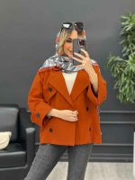 مانتو لینن ژیله دکمه دار کد 4616 - تصویر 2