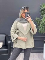 مانتو لینن ژیله دکمه دار کد 4616 - تصویر 5